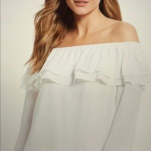 Michael Kors Double Layer Ruffle Off Shoulder